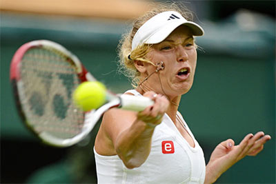 Caroline Wozniacki playing tennis