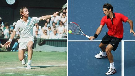 Rod Laver's style vs. Roger Federer
